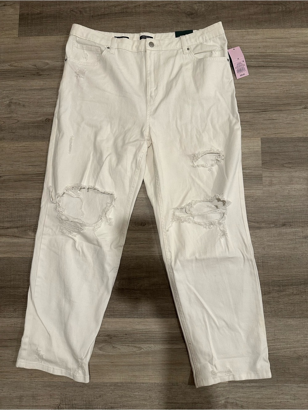 wild fable White High-Rise Distressed Jeans
